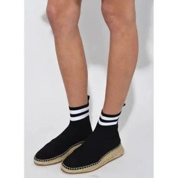 Authentic ALEXANDER WANG Black Dylan Stretch-Knit Sock Ankle Boots Size … - Picture 2 of 11